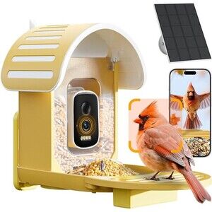 Smart Bird Feeder with Camera, 2.5K UHD Bird Feeder Camera Solar Powerd
